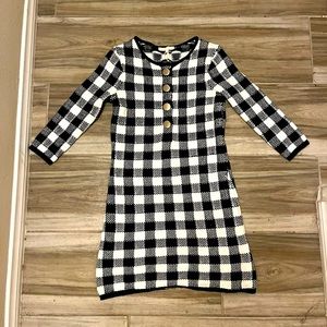 MAJE Buffalo Check Sweater Dress